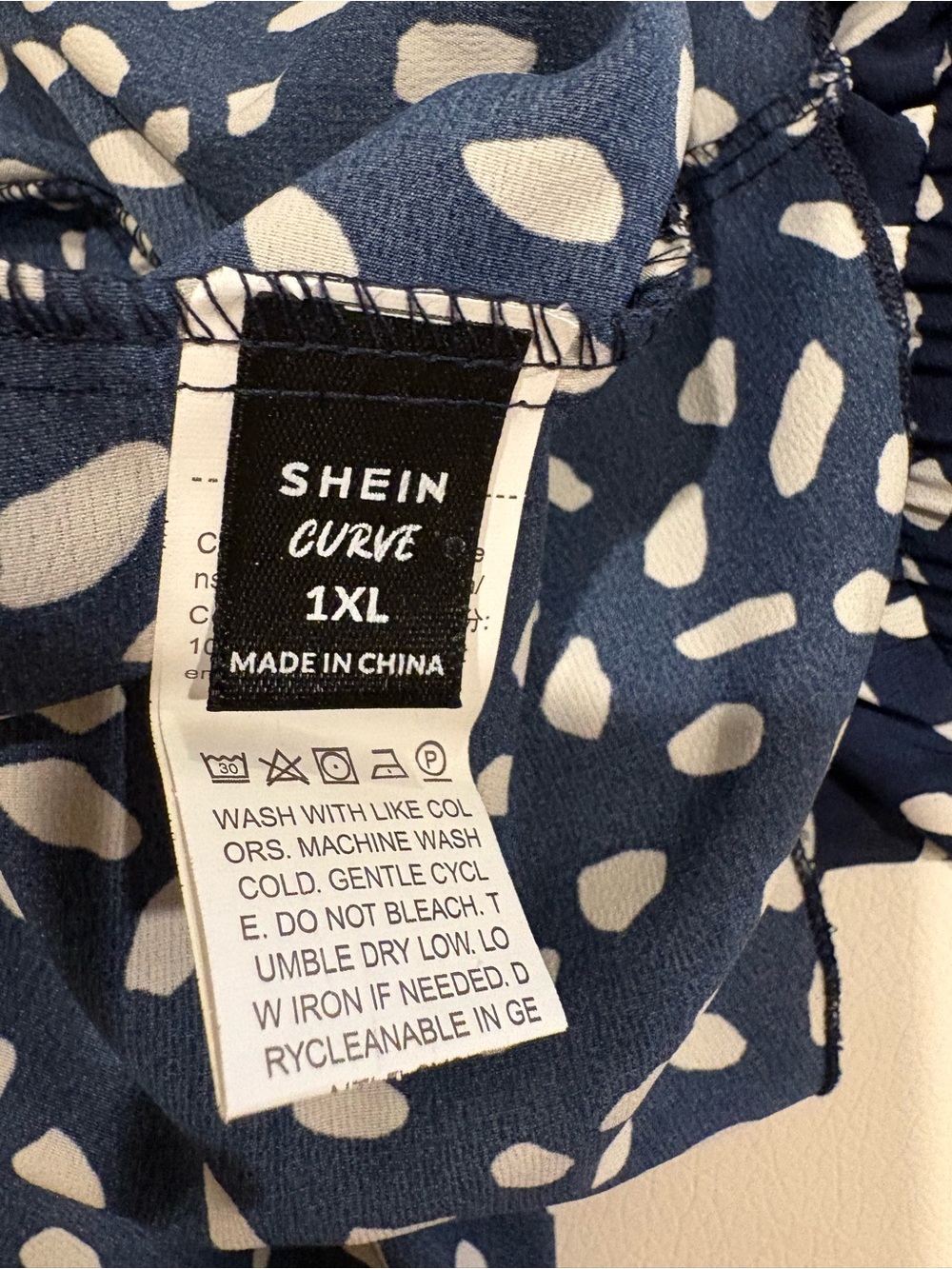 SHEIN Curve Women's Navy Blue Polka Dot Jeans - 1XL 100% Polyester